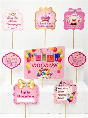 İyi Ki Doğdun Prenses Konuşma Balonu Kız Çocuk Doğum Günü Süsü 