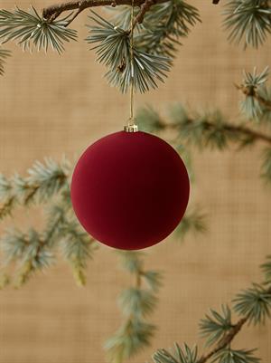 Kadife Yılbaşı Topu – Çam Ağacı Süsü Bordo 12 cm 3lü