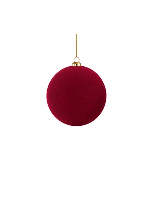 Kadife Yılbaşı Topu – Çam Ağacı Süsü Bordo 12 cm 3lü