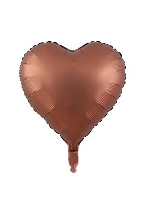 Kalp Folyo Balon Bronz Karamel  Rengi Kalp Parti Balonu 45 cm 18 inc