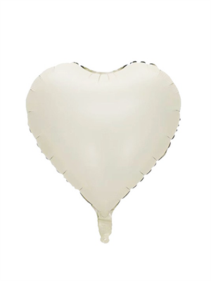 Kalp Folyo Balon Krem Rengi Kalp Parti Balonu 45 cm 18 inc