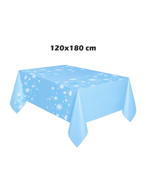 Kar Tanesi Desenli Plastik Masa Örtüsü 120x180 cm – Doğum Günü Parti Örtüsü