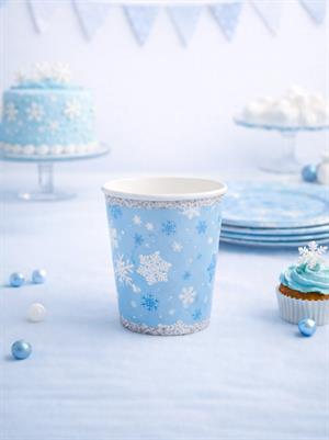 Kar Tanesi Temalı Bardak Karton Doğum Günü Bardağı  8li