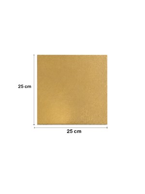 Kare Gold Pasta Altlığı – Doğum Günü Pasta ve Tatlı Sunum Tabanı 25 cm