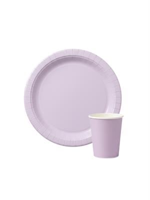 Karton Tabak Bardak Set Doğum Günü Parti Seti Lila 8 Adet 