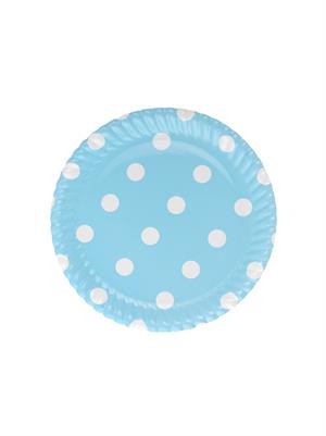 Karton Tabak Mavi Puantiyeli 8Li