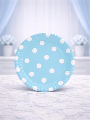 Karton Tabak Mavi Puantiyeli 8Li