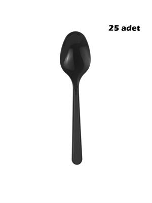 Plastik Kaşık Siyah 25li