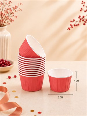 Kırmızı Cupcake Muffin Kapsülü – Kek Sunum Kalıbı 50li 