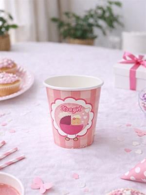 Kız Bebek Baby Shower Konsept Karton Bardak 8li