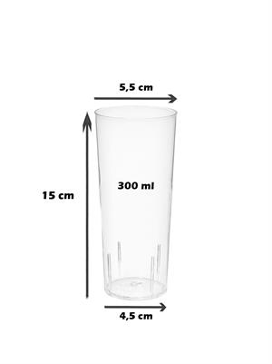 Mika  Plastik Kokteyl Bardağı Şeffaf 300 ml 6 lı