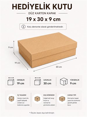 Kraft Kutu Karton Hediye Kutusu 19X30X9 Cm