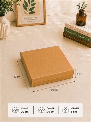 Kraft Kutu Karton Hediye Kutusu 20X20X5 Cm