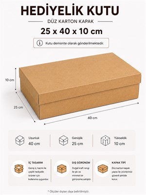 Kraft Kutu Karton Hediye Kutusu 25X40X10 Cm