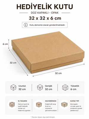 Kraft Kutu Karton Hediye Kutusu 32X32X6 Cm