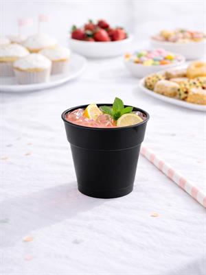 Kristal Plastik Bardak Meşrubat Bardağı Siyah 25li