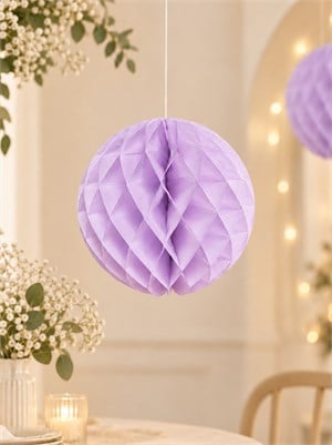 Lila Kağıt Petek Süs 25 cm – Doğum Günü ve Parti Dekorasyonu
