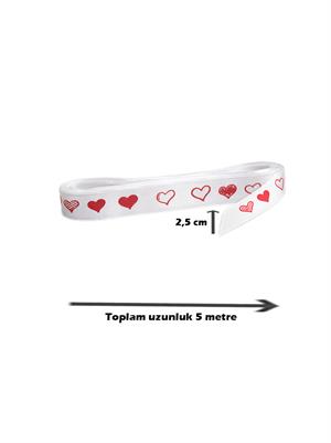 Love Yazılı Beyaz Saten Kurdele – Sevgililer Günü & Hediye Süsü
