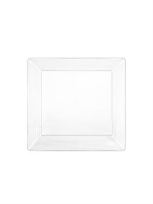 Lüks Mika Kare Tabak Plastik Parti Tabağı Şeffaf 22 cm 10lu