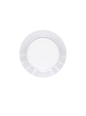 Lüks Mika Tabak Desenli Plastik Parti Tabağı Şeffaf 18 cm 6lı