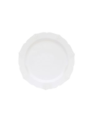 Lüks Mika Tabak Vintage Desenli Plastik Parti Tabağı Beyaz 22 cm 6lı