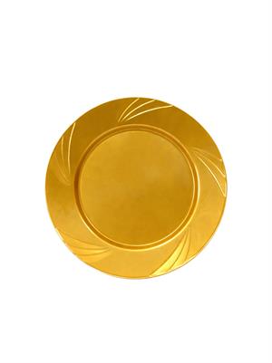 Lüks Plastik Mika Tabak Parti Tabağı Gold 23 cm 6lı 