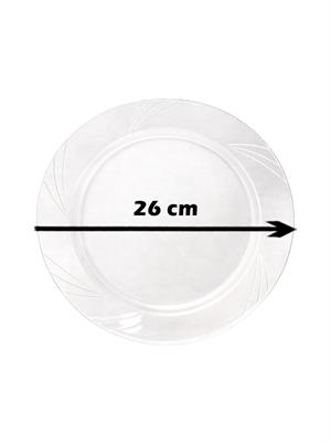 Lüks Plastik Mika Tabak Şeffaf 26 Cm 6lı