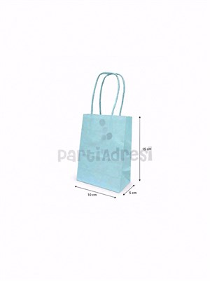 Mavi Mini Boy Kağıt Çanta – Hediye Çantası 10x15x5 cm 12li