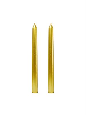 Metalik Altın Şamdan Mum – Dekoratif Masa Dekoru 2li