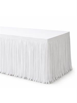 Metalize Masa Eteği Püsküllü Parti Masa Eteği Beyaz