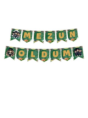 Mezun Oldum Yazı Banner Mezuniyet Asılabilir Süs