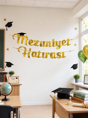 Mezuniyet Hatırası Dekoratif Yazı Banner Mezuniyet Partisi Süsü