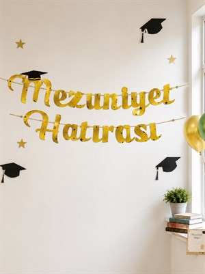 Mezuniyet Hatırası Dekoratif Yazı Banner Mezuniyet Partisi Süsü