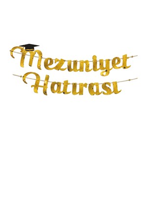 Mezuniyet Hatırası Dekoratif Yazı Banner Mezuniyet Partisi Süsü