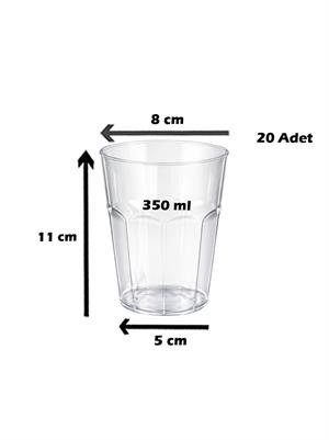 Mika Plastik Bardak Şeffaf Meşrubat Bardağı 350 ml 20li 