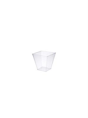Mika Plastik Mini Kare Sunum Kasesi Şeffaf Mika Kap 60 ml 50li