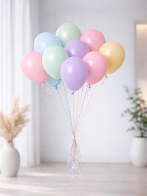Mini Makaron Karışık Renk Lateks Balon – Kalisan Parti Süsleme Balonları 12 cm 100lü