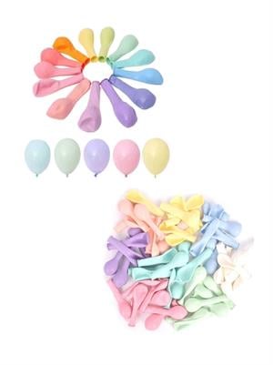 Mini Makaron Karışık Renk Lateks Balon – Kalisan Parti Süsleme Balonları 12 cm 100lü