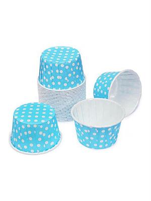 Muffin Kek Kapsülü Mavi Puantiyeli Kağıt Cupcake Kalıbı 25Li