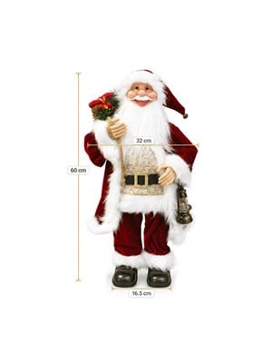 Müzikli Hareketli Noel Baba Yılbaşı Dekoru 60 cm – Fenerli Dekoratif Christmas Figürü