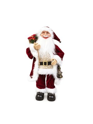 Müzikli Hareketli Noel Baba Yılbaşı Dekoru 60 cm – Fenerli Dekoratif Christmas Figürü