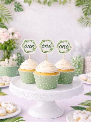 One Kürdan 1 Yaş Doğum Günü Partisi Cupcake Kürdanı 10lu