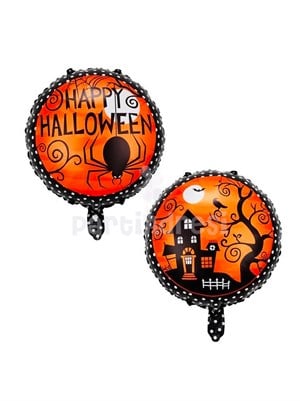 Örümcekli Happy Halloween Folyo Balon Cadılar Bayramı Parti Balonu 45 cm