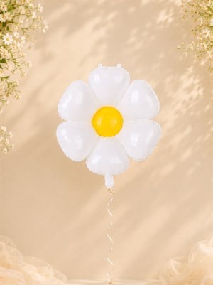 Papatya Folyo Balon Doğum Günü Parti Balonu Beyaz 50 cm
