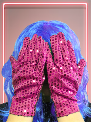 Pullu Eldiven Bride Bekarlığa Veda Partisi Kostümü Fuşya 