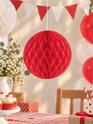 Parti Süsleri Dekoratif Petek Süs Kırmızı 25 cm