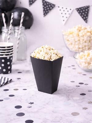 Patlamış Mısır Kutusu Popcorn Kutusu Siyah 8Li