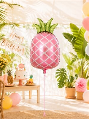 Pembe Ananas Folyo Balon – Tropikal Yaz Partisi Dekorasyonu 60 cm