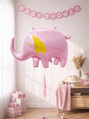 Pembe Fil Folyo Balon Bebek Partisi Balonu 84 cm