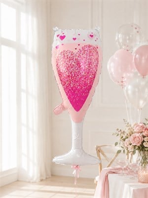 Pembe Kadeh Şeklinde Folyo Balon – Bride ve Bekarlığa Veda Parti Süsü 90 cm